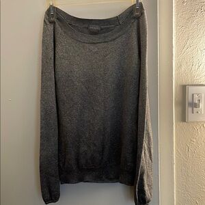 Ann Taylor Gray Ribbed Long Sleeve Hoodie